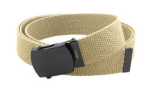Canvas Web Belt Military Style with Black Buckle and Tip 56" Long Many Colors