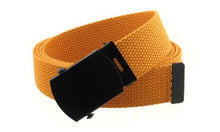 Canvas Web Belt Military Style with Black Buckle and Tip 56" Long Many Colors