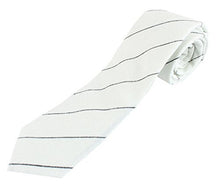 Men's Woven Linen Skinny Stiched Accent Necktie Tie - 2 1/2" Width Textured Vintage Style