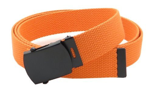 Canvas Web Belt Military Style with Black Buckle and Tip 56