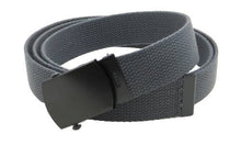 Canvas Web Belt Military Style with Black Buckle and Tip 56" Long Many Colors