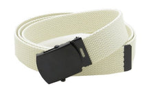 Canvas Web Belt Military Style with Black Buckle and Tip 56" Long Many Colors