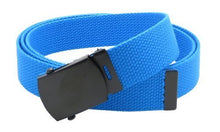 Canvas Web Belt Military Style with Black Buckle and Tip 56" Long Many Colors