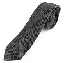 Men's Wool Knit Skinny Vertical Weave Necktie Tie - 2 1/2" Width Textured Worn Style