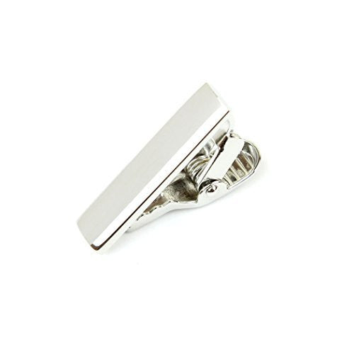 Mens Tie Clip Metallic Finish Super Slim- Vintage Style Modern Design Perfect For Skinny Ties