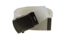 Canvas Web Belt Military Style with Antique Brass Buckle and Tip 50" Long