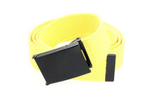 Canvas Web Belt Flip-Top Black Buckle/Tip Solid Color 50" Long
