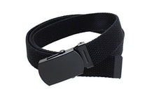 Kids Canvas Web Belt Flat Black Buckle/Tip Solid Color 44" Long 1" Wide