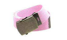 Canvas Web Belt Military Style with Antique Brass Buckle and Tip 50" Long