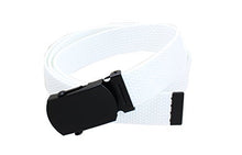 Kids Canvas Web Belt Flat Black Buckle/Tip Solid Color 44" Long 1" Wide