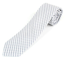 Men's Cotton Skinny Necktie Tie Gingham Checkered Pattern - 2 1/2" Width