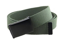 Canvas Web Belt Flip-Top Black Buckle/Tip Solid Color 50" Long