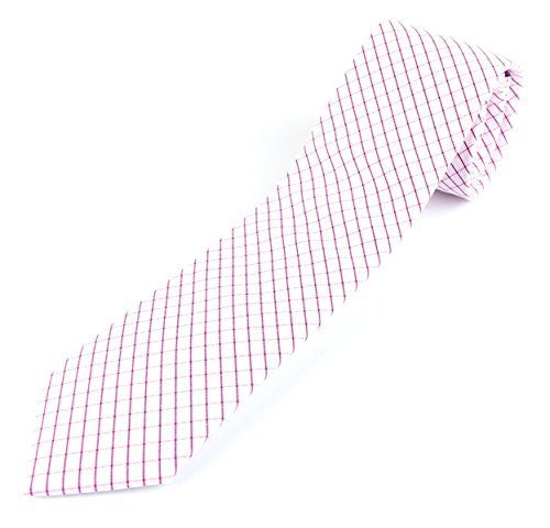 Men's Cotton Skinny Necktie Color Cross Stipe Pattern - 2 1/2