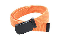 Kids Canvas Web Belt Flat Black Buckle/Tip Solid Color 44" Long 1" Wide