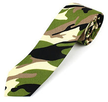 Men's Cotton Skinny Necktie Camouflage Pattern - 2 1/2" Width Tie