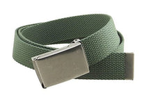 Canvas Web Belt Flip-Top Antique Silver Buckle/Tip Solid Color 50" Long