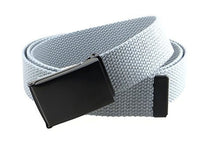 Canvas Web Belt Flip-Top Black Buckle/Tip Solid Color 50" Long