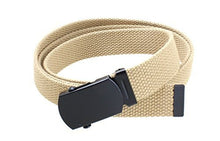 Kids Canvas Web Belt Flat Black Buckle/Tip Solid Color 44" Long 1" Wide