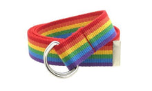 Canvas Web Belt D-Ring Buckle 1.25" Wide Metal Tip Multi-Color