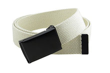 Canvas Web Belt Flip-Top Black Buckle/Tip Solid Color 50" Long