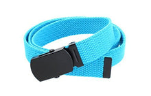 Kids Canvas Web Belt Flat Black Buckle/Tip Solid Color 44" Long 1" Wide