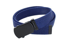Kids Canvas Web Belt Flat Black Buckle/Tip Solid Color 44" Long 1" Wide