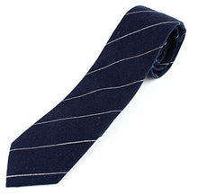 Men's Woven Linen Skinny Stiched Accent Necktie Tie - 2 1/2" Width Textured Vintage Style