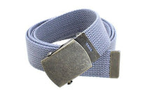 Canvas Web Belt Military Style with Antique Brass Buckle and Tip 50" Long