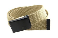 Canvas Web Belt Flip-Top Black Buckle/Tip Solid Color 50" Long