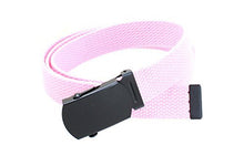 Kids Canvas Web Belt Flat Black Buckle/Tip Solid Color 44" Long 1" Wide