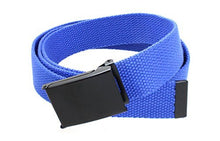 Canvas Web Belt Flip-Top Black Buckle/Tip Solid Color 50" Long