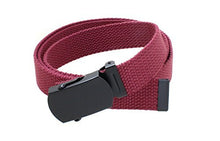 Kids Canvas Web Belt Flat Black Buckle/Tip Solid Color 44" Long 1" Wide