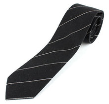 Men's Woven Linen Skinny Stiched Accent Necktie Tie - 2 1/2" Width Textured Vintage Style