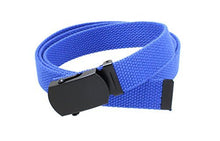 Kids Canvas Web Belt Flat Black Buckle/Tip Solid Color 44" Long 1" Wide