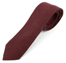 Men's Skinny Necktie Tie Textured and Distressed Finish - 50% Cotton 50% Linen