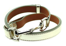 Womens Thin Skinny Metal Tone Leather Belt Horsebit Buckle - Adjustable Size 27" to 45"