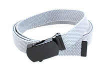 Kids Canvas Web Belt Flat Black Buckle/Tip Solid Color 44" Long 1" Wide