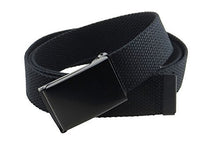 Canvas Web Belt Flip-Top Black Buckle/Tip Solid Color 50" Long