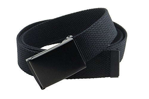 Canvas Web Belt Flip-Top Black Buckle/Tip Solid Color 50