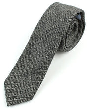 Men's Wool Herringbone Skinny Necktie Tie - 2 1/2" Width Textured Warm Style