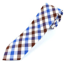 Men's Cotton Skinny Necktie Colorful Cross Stich Pattern - 2 1/2" Width Tie