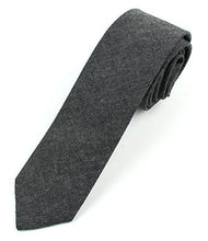 Men's Chambray Cotton Skinny Necktie Tie - 2 1/2" Width Textured Distressed Style
