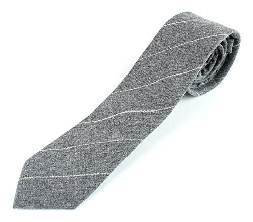 Men's Woven Linen Skinny Stiched Accent Necktie Tie - 2 1/2