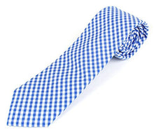 Men's Cotton Skinny Necktie Tie Gingham Checkered Pattern - 2 1/2" Width